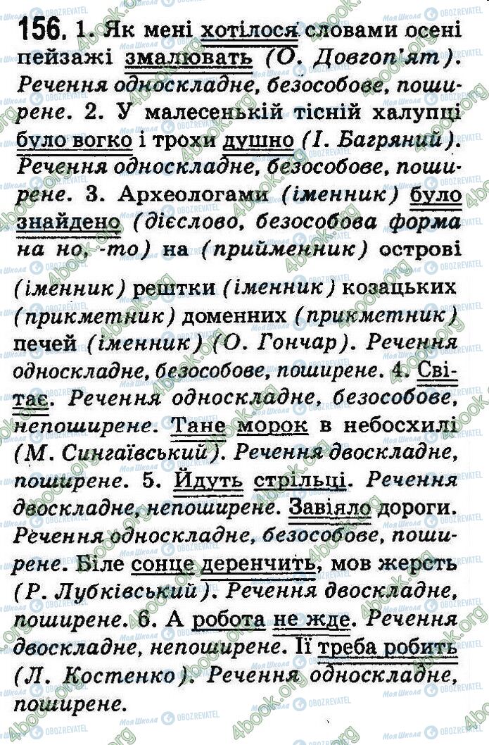 ГДЗ Укр мова 8 класс страница 156